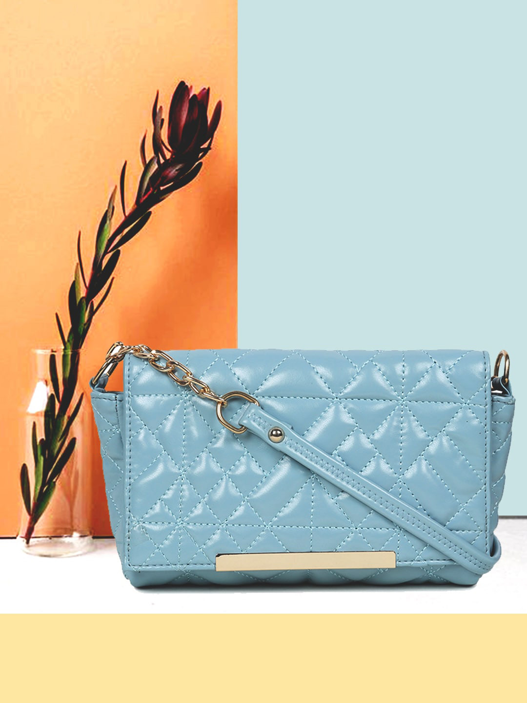 

Apsis Women Blue Structured Quilted Satchel