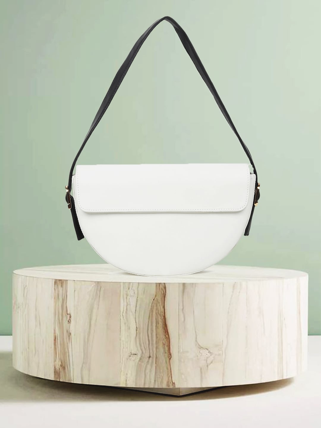 Apsis White Half Moon Handheld Bag