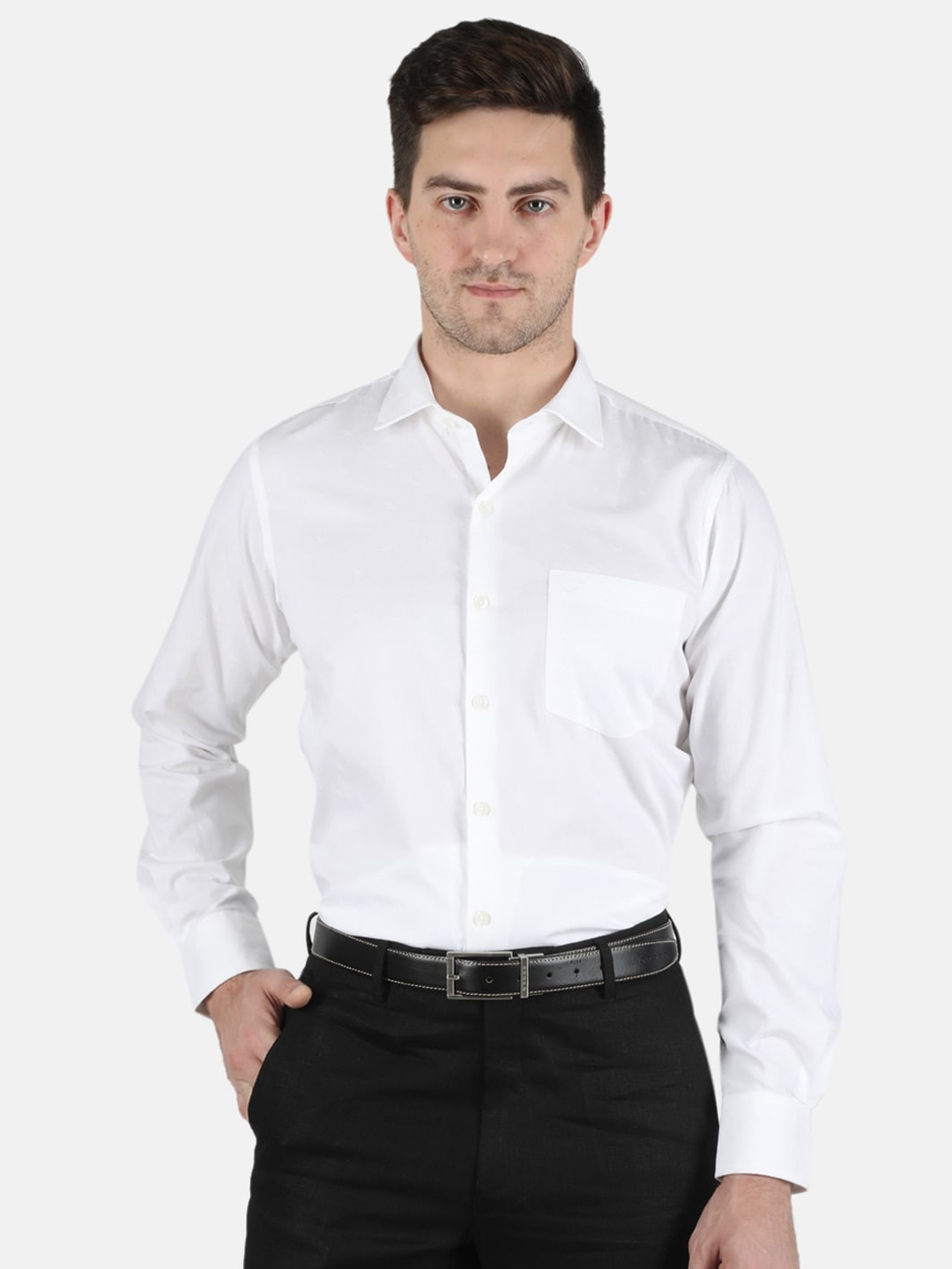 

Monte Carlo Men White Classic Semiformal Shirt