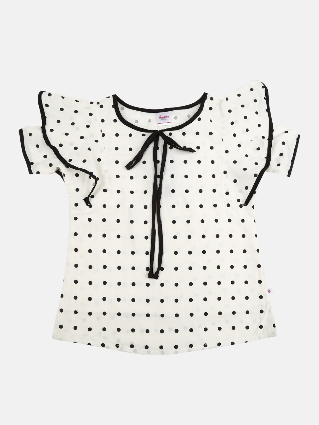 

V-Mart White Print Top