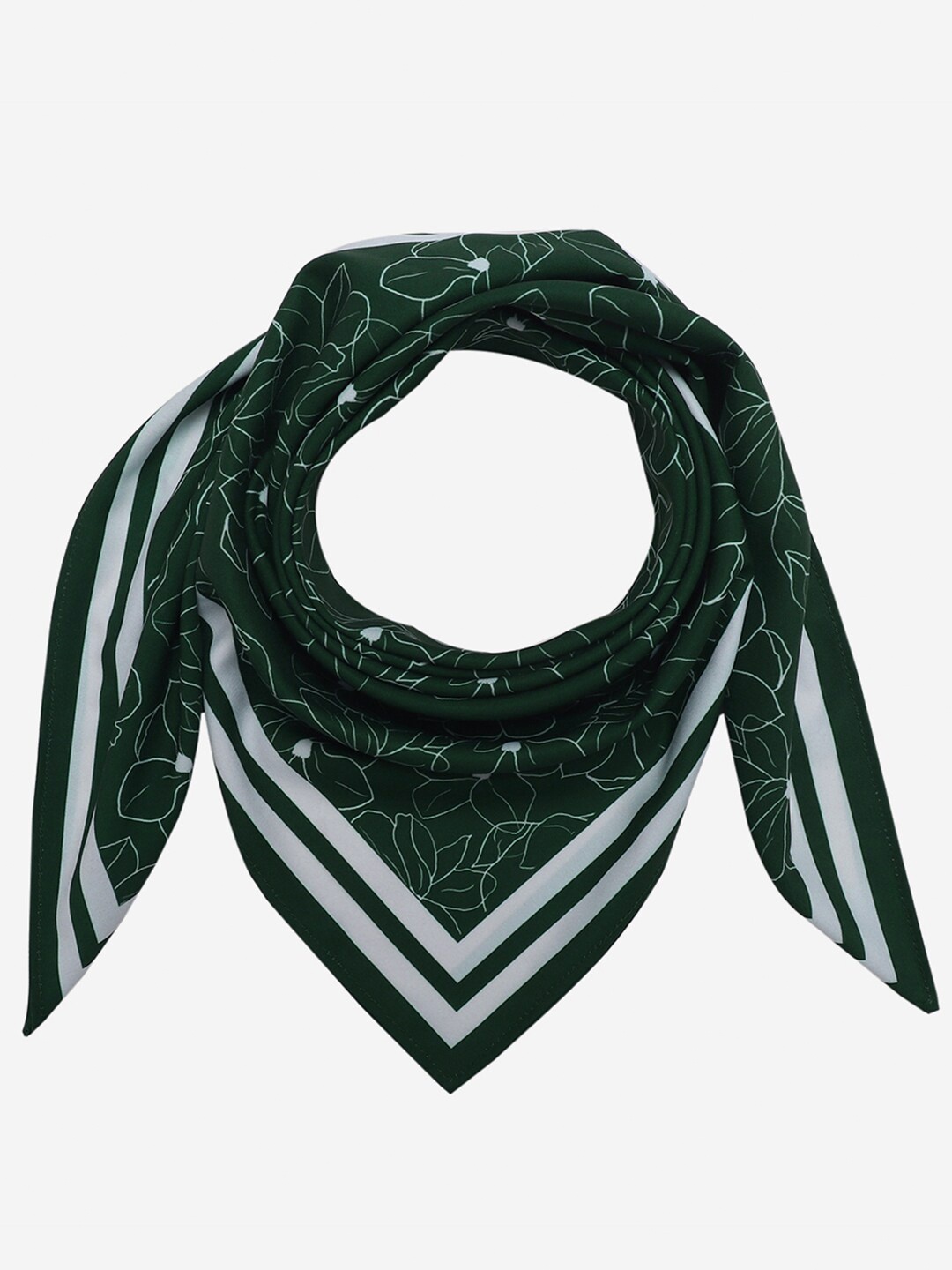 

Beau Design Women Green & White Printed Scarf