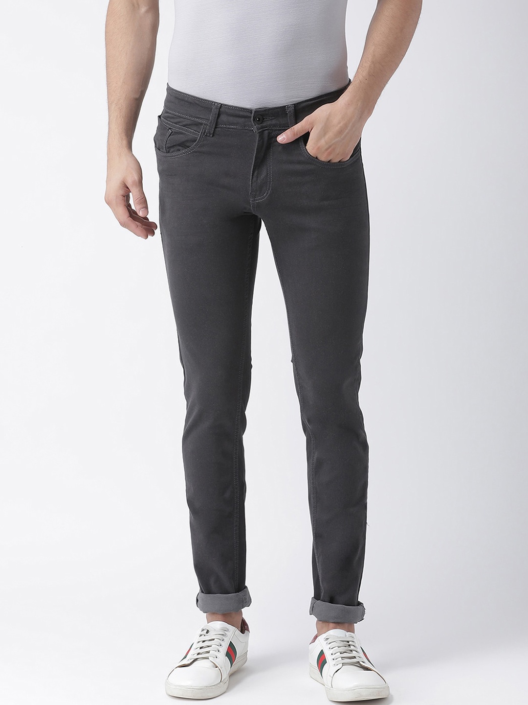 

Rex Straut Jeans Men Grey Comfort Slim Fit Stretchable Jeans