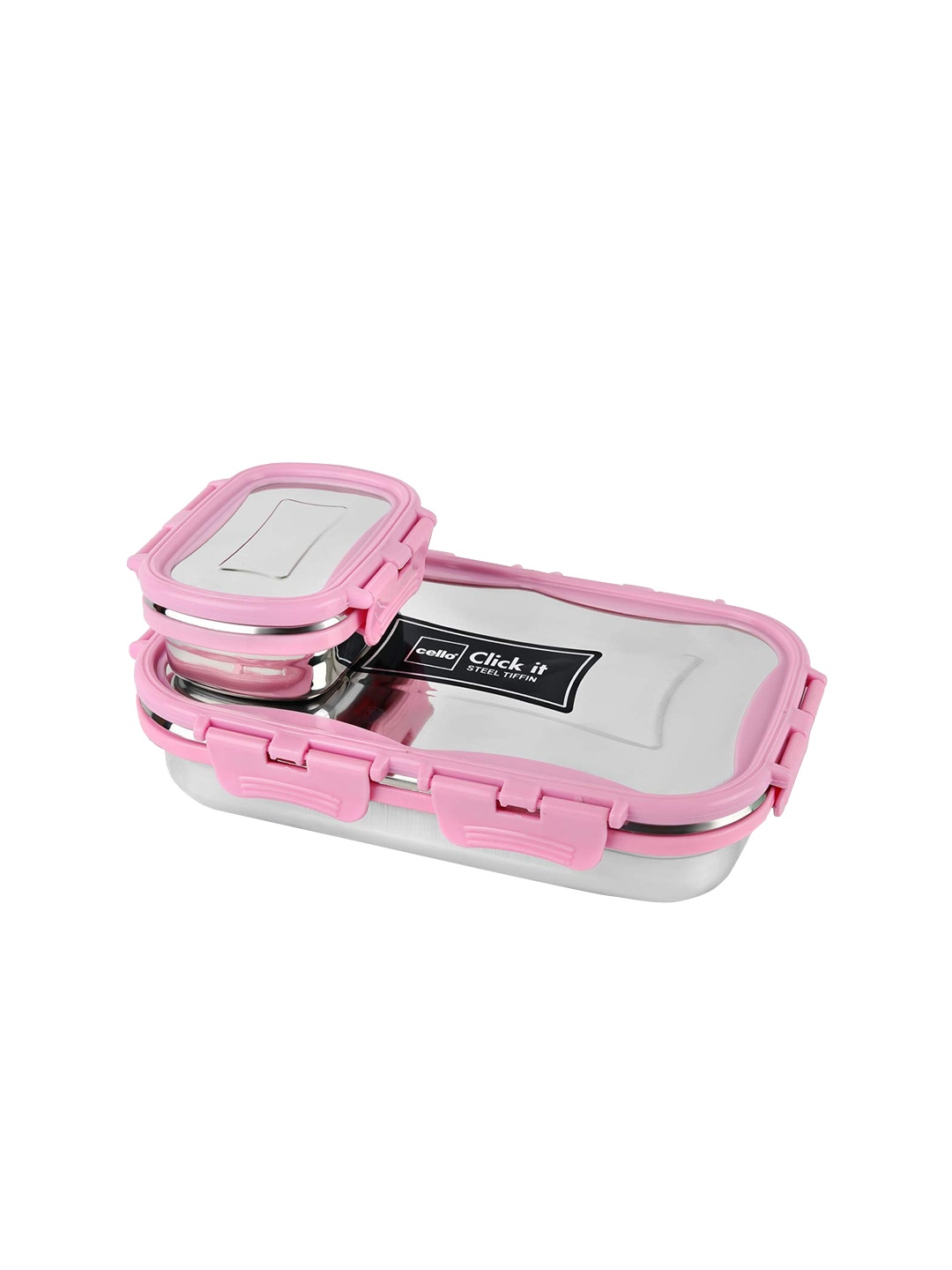 

Cello Pink & Steel-Toned Solid Stainless Steel Lunch Box