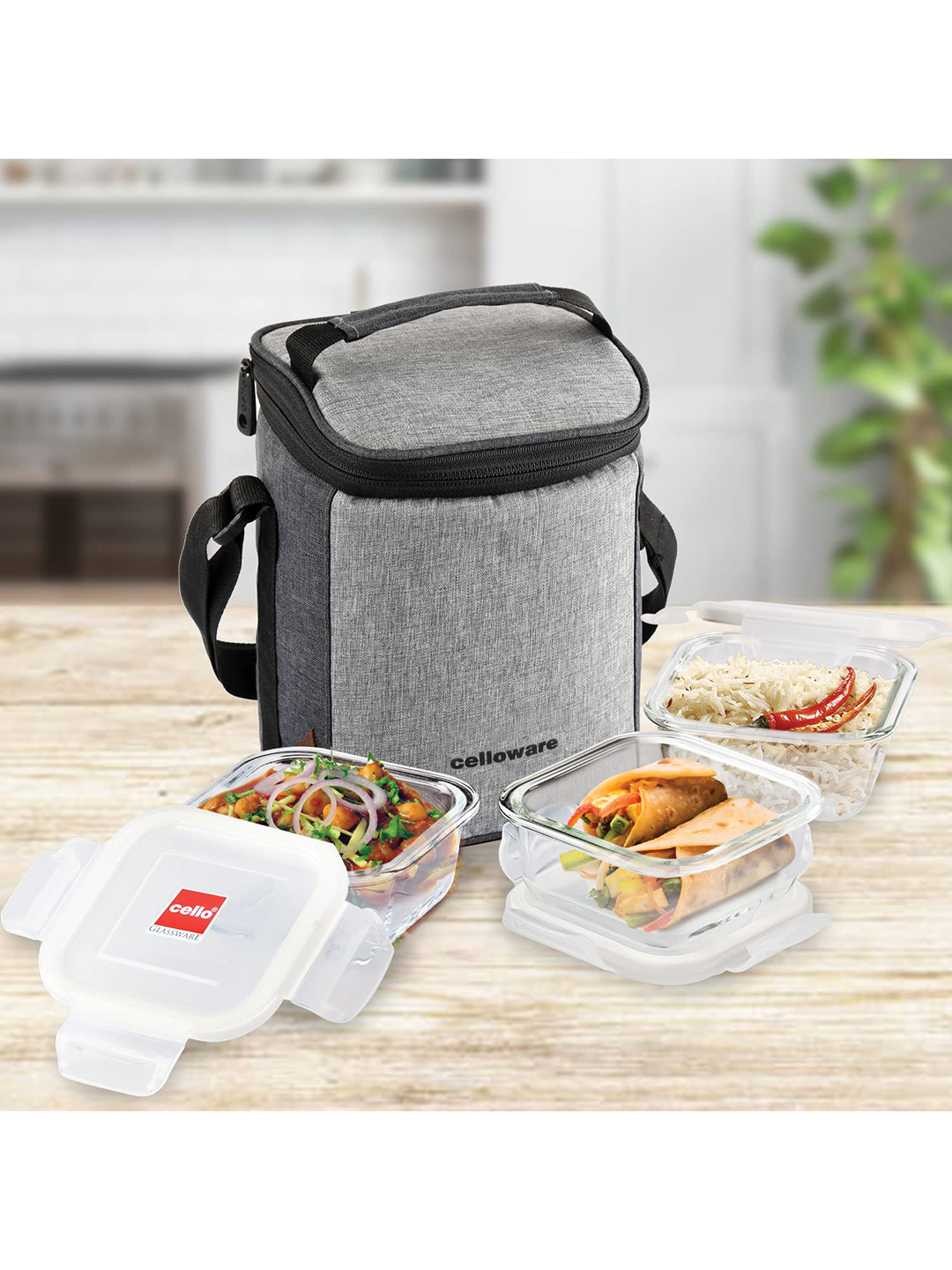 

Cello Transparent & White Solid Lunch Box Kitchen Storage