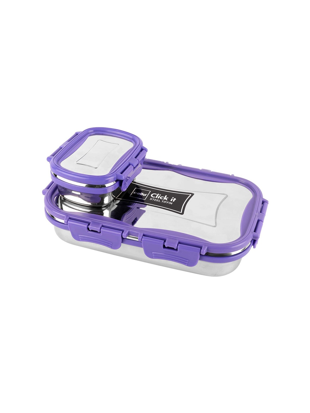

Cello Click It Set of 1 Purple Stainless Steel Lunch Box