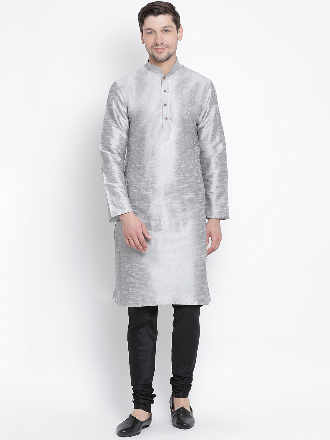 

VASTRAMAY Men Grey Kurta with Churidar