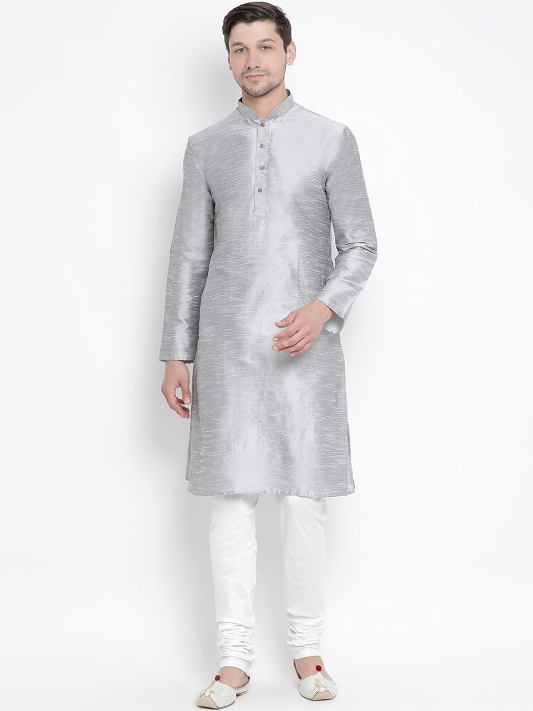 

VASTRAMAY Men Grey Kurta with Churidar