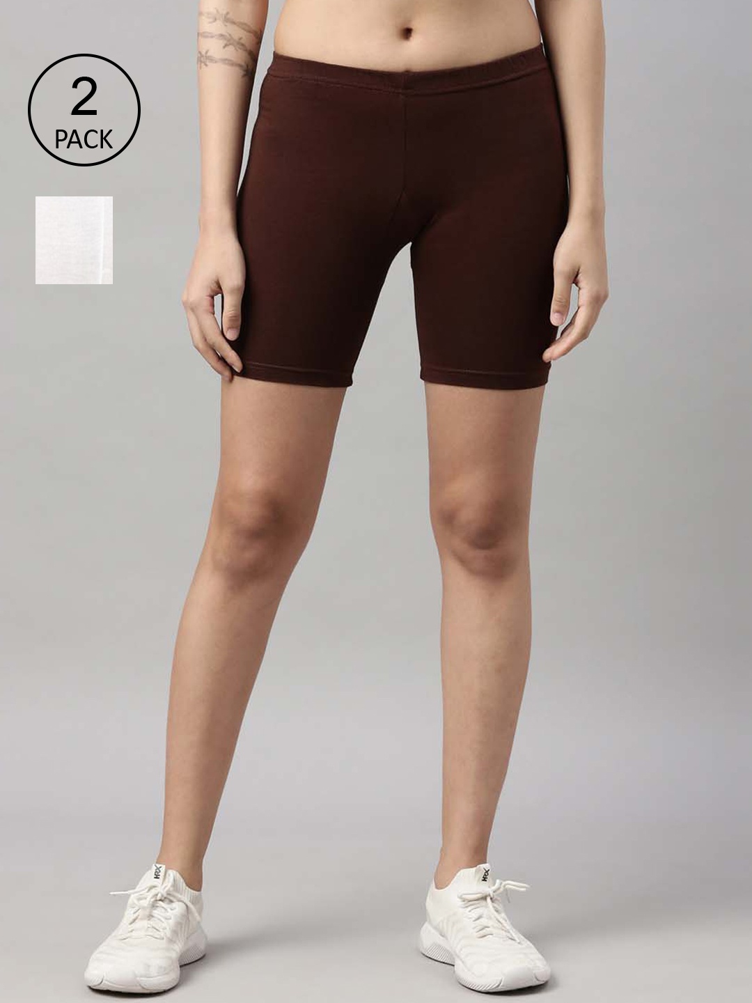 

GOLDSTROMS Women Coffee Brown Cycling Sports Shorts