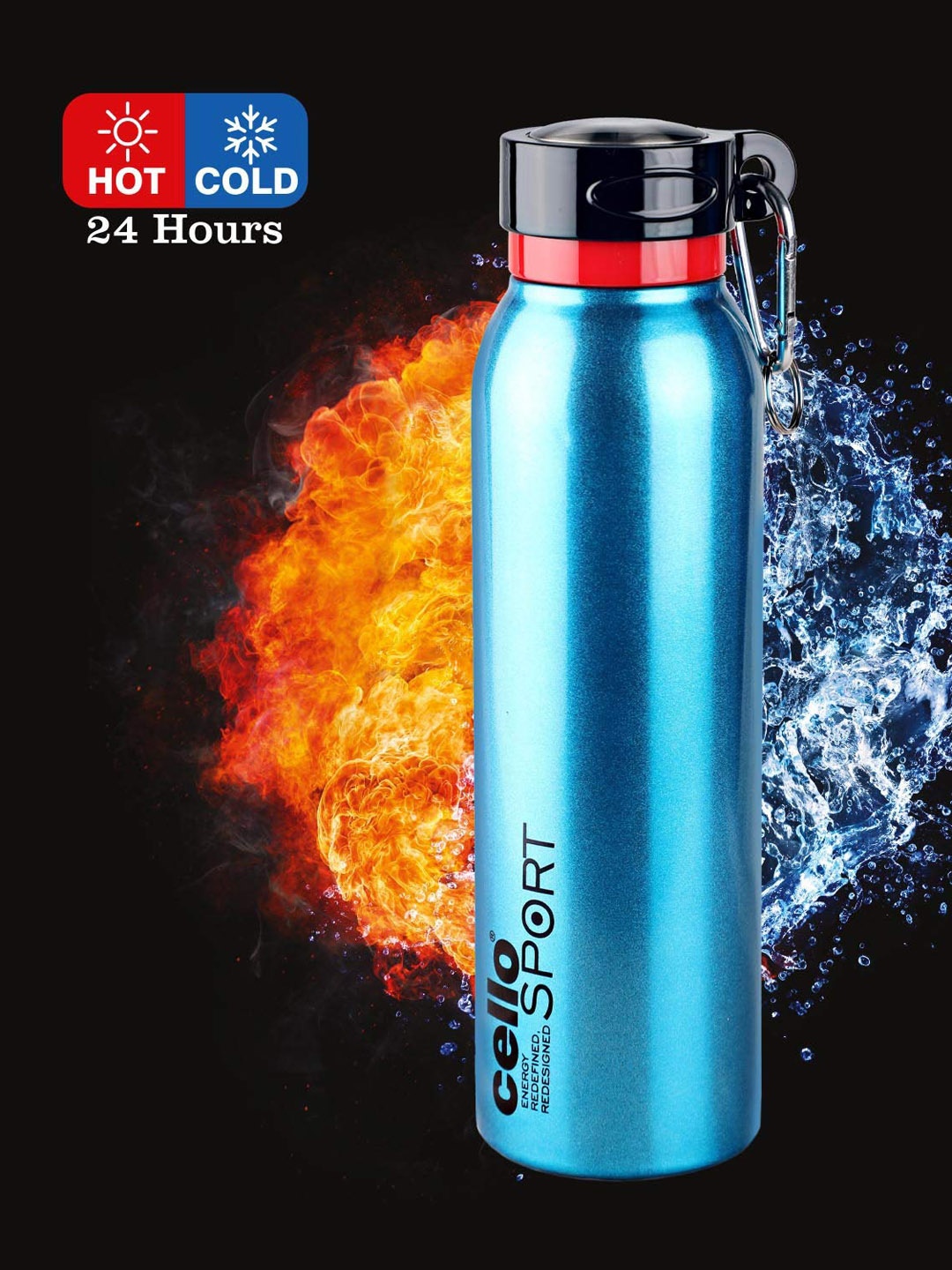 

Cello Blue Solid Stainless Steel Flask