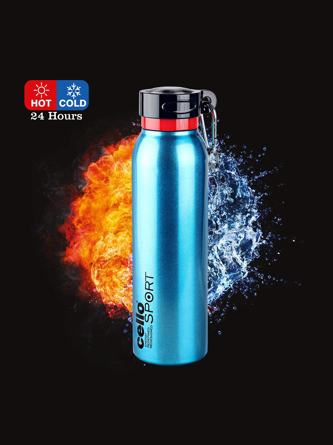 

Cello Blue Solid Stainless Steel Flask 850 ML