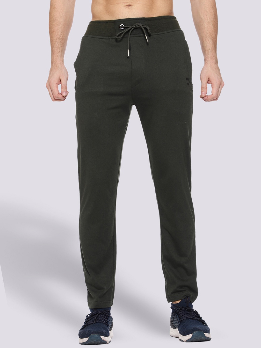 

Mark Leute Men Olive Green Solid Track Pants