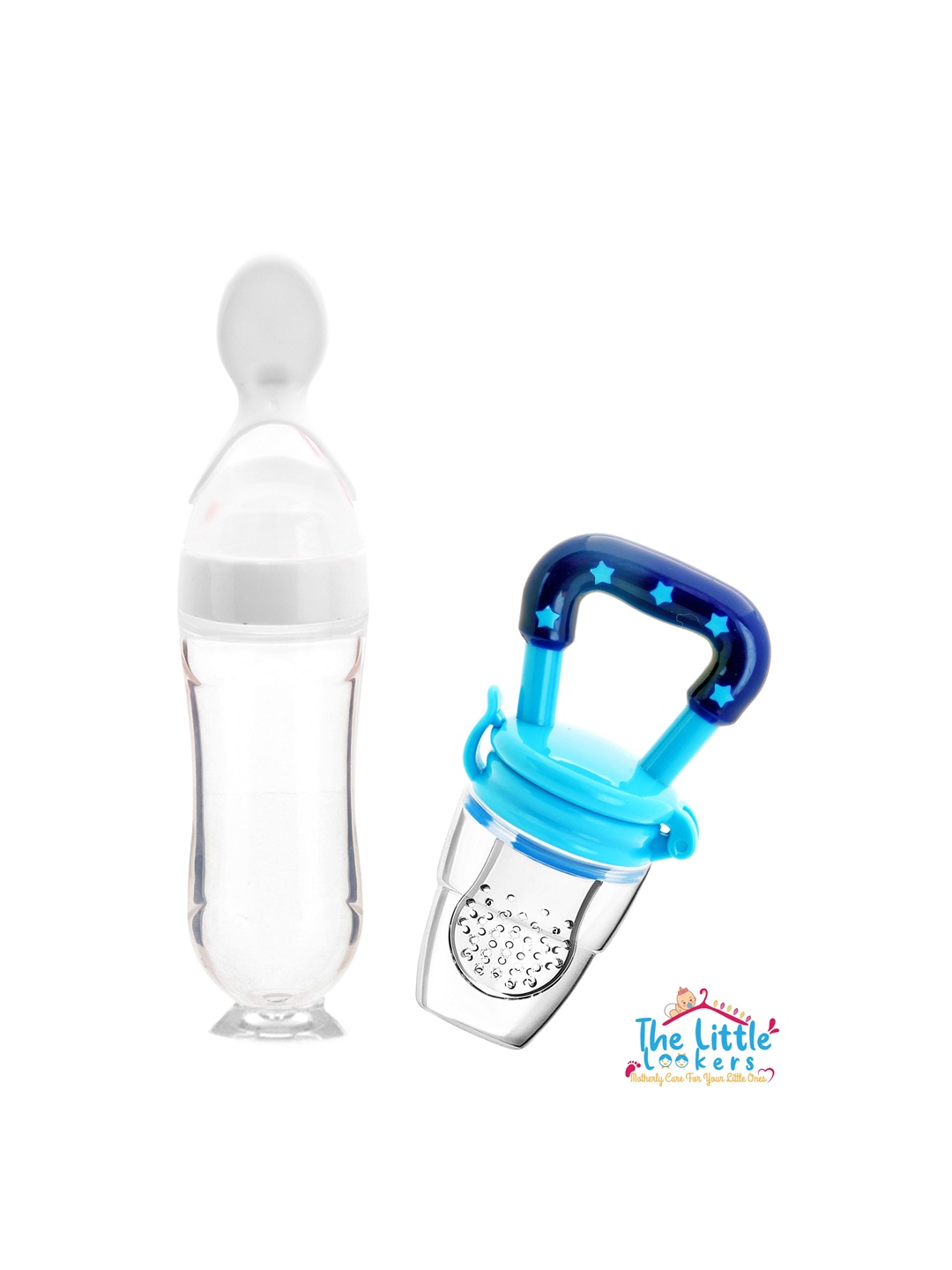 

The Little Lookers Kids White Solid Squeeze Food Grade Silicon Bottle Feeder & Fruit Pacifier