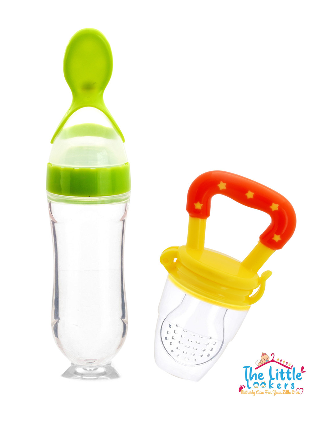 

The Little Lookers kids Green Solid Squeeze Food Grade Silicon Bottle Feeder & Fruit Pacifier