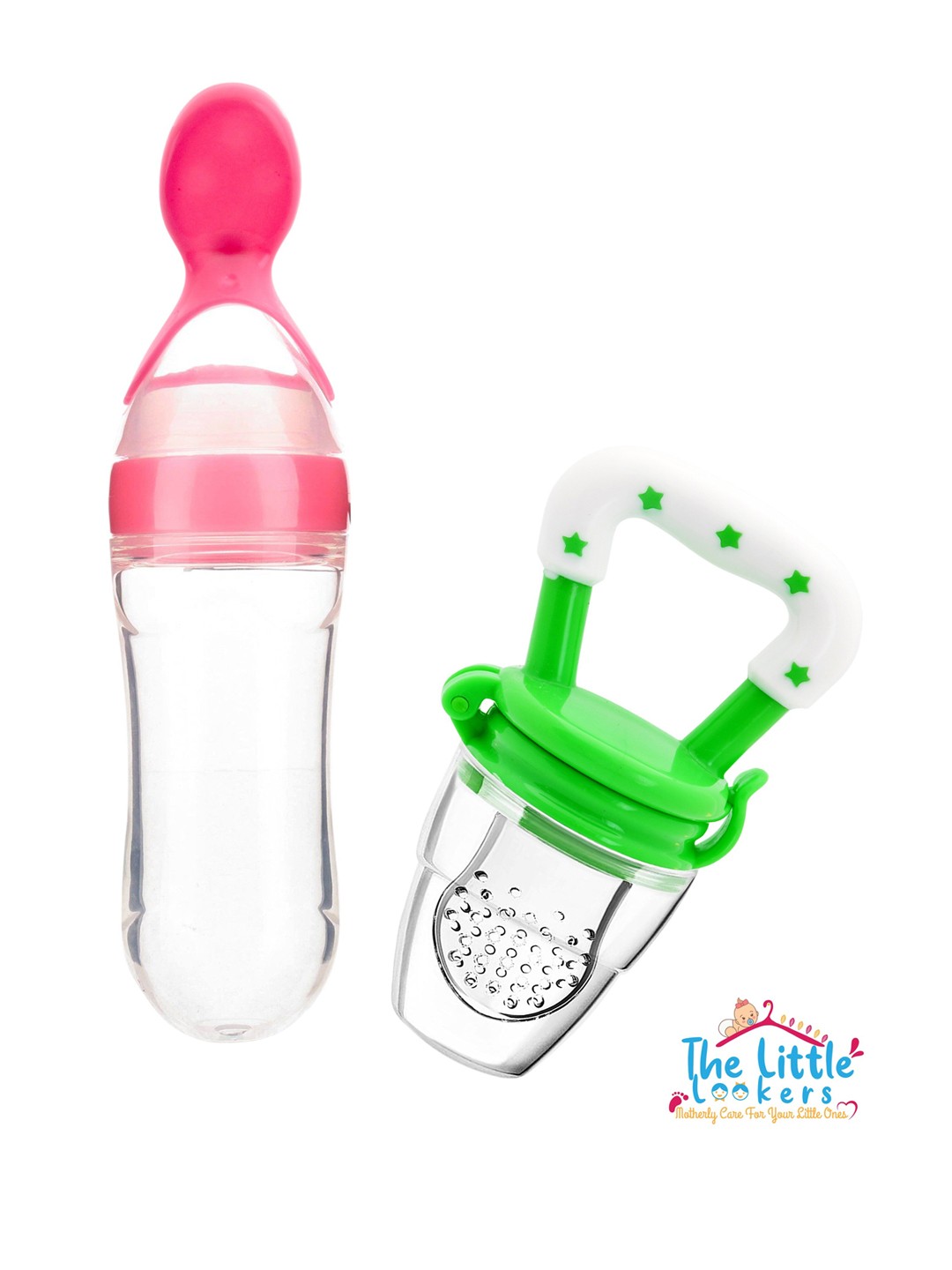 

The Little Lookers Kids Pink Solid Squeeze Food Grade Silicon Bottle Feeder & Fruit Pacifier