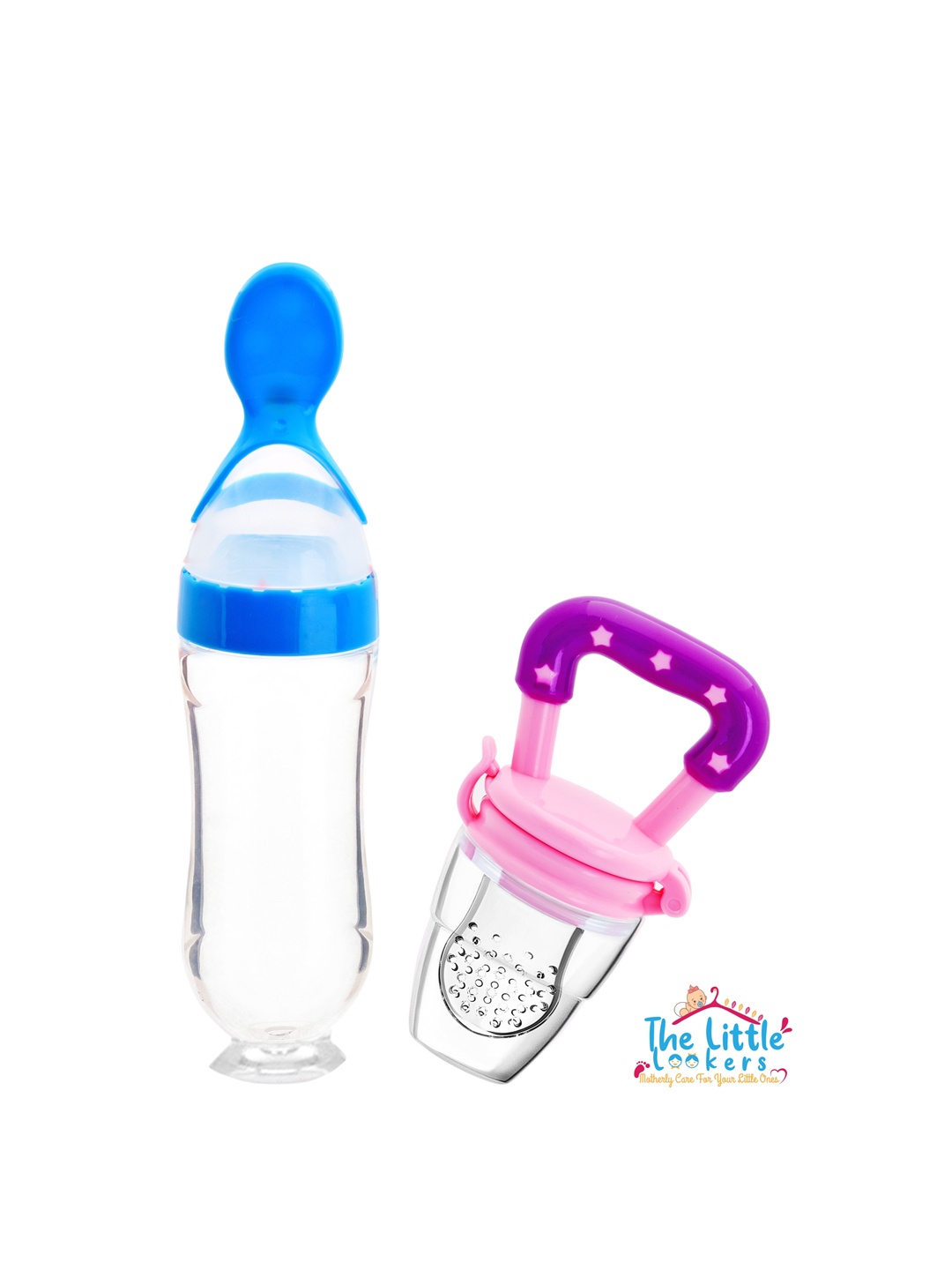 

The Little Lookers Kids Blue Solid Squeeze Food Grade Silicon Bottle Feeder & Fruit Pacifier