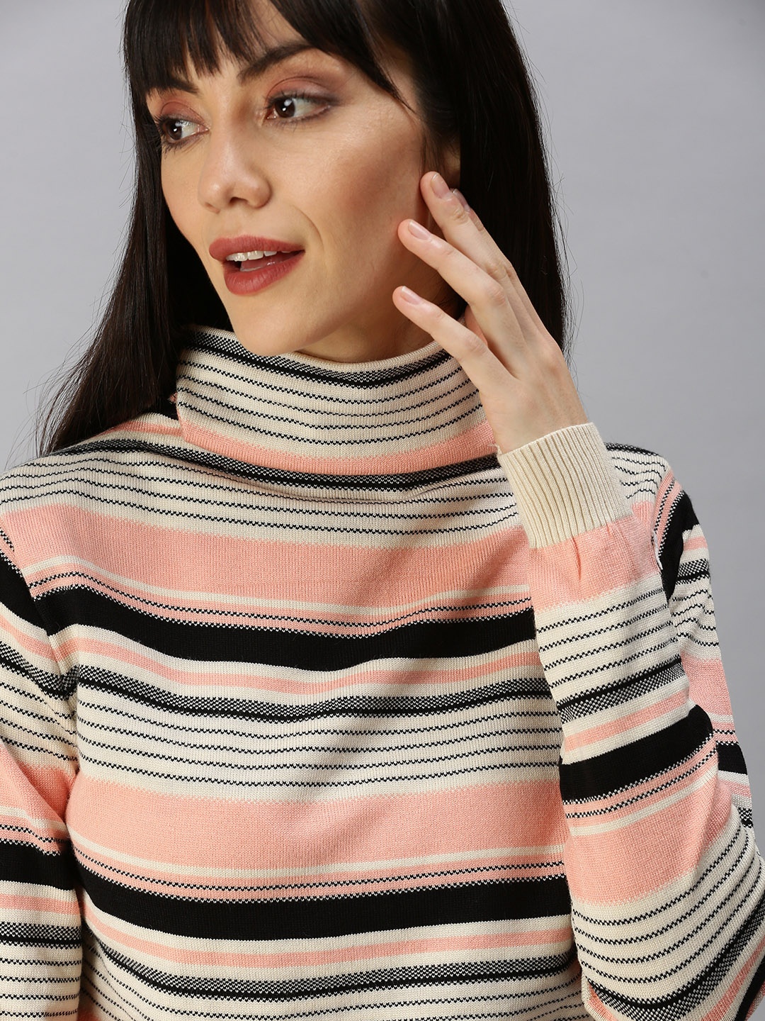 

SHOWOFF Peach-Coloured Striped Top
