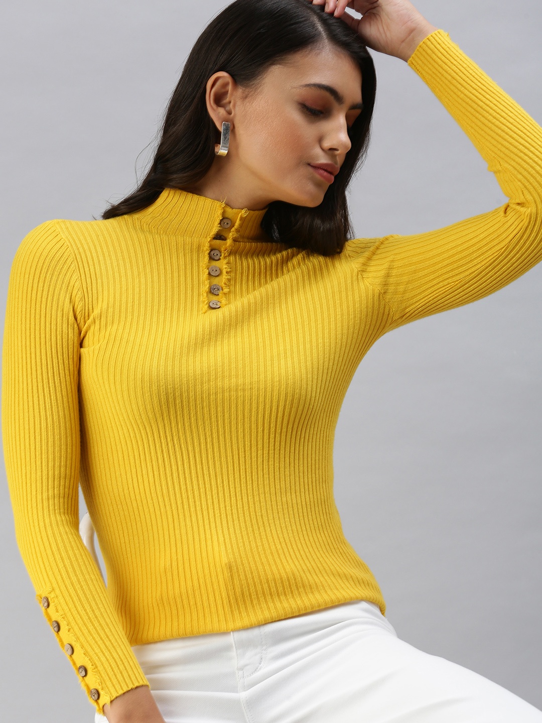 

SHOWOFF Yellow Striped Top