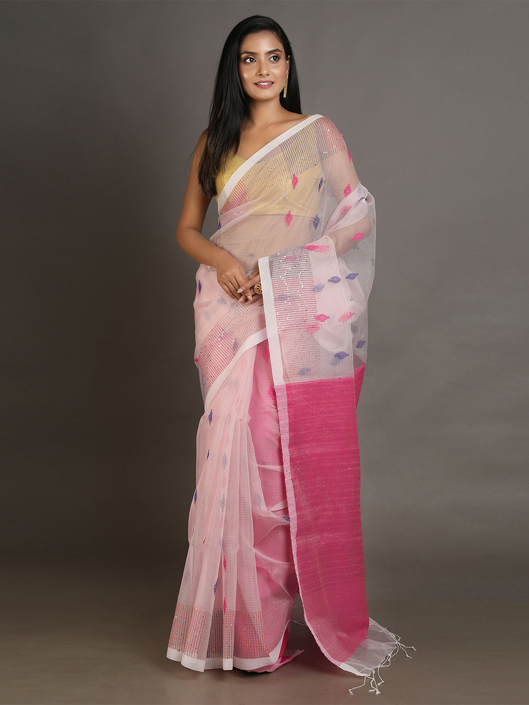 

Arhi Pink Woven Design Muslin Silk Saree