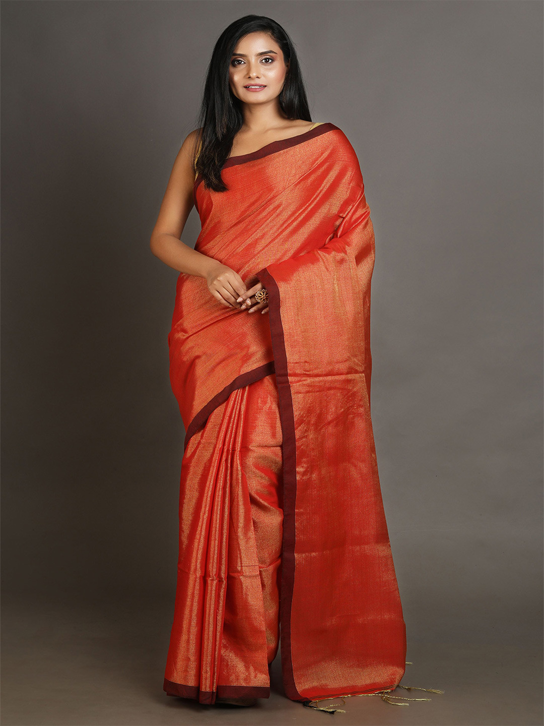 

Arhi Red Woven Design Tissue Saree