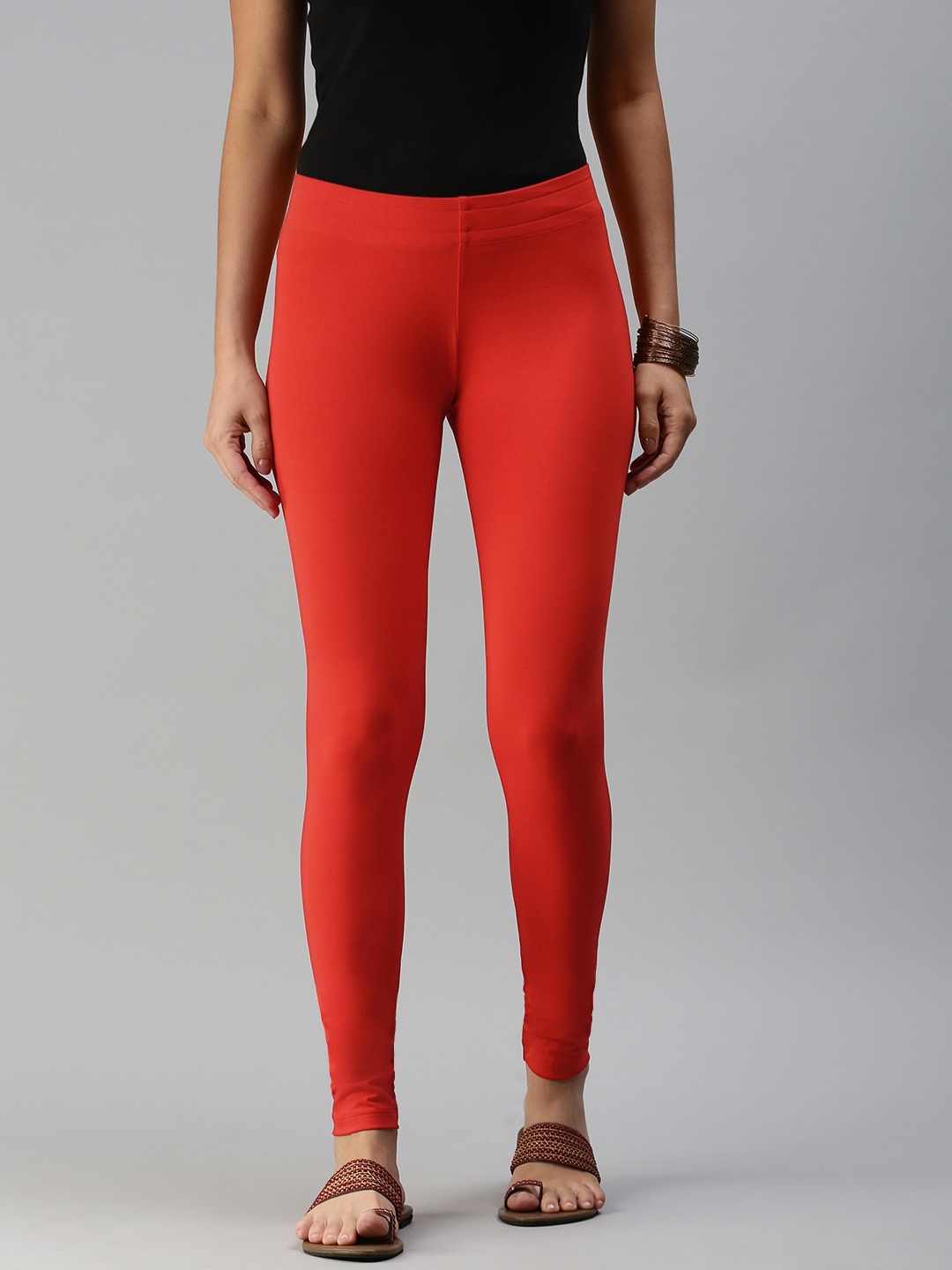 

Huetrap Red Ankle-Length Leggings