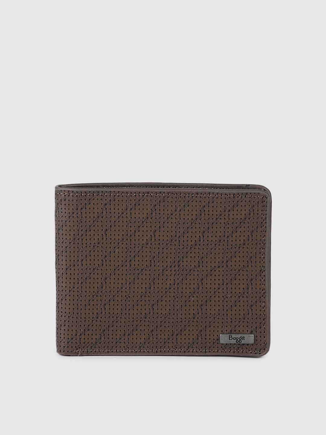

Baggit Men Brown Geometric Textured Two Fold Wallet
