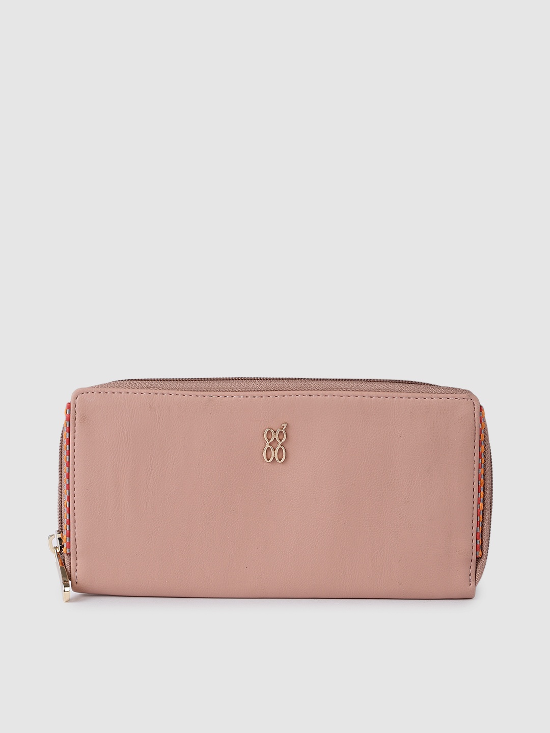 

Baggit Women Pink Solid Zip Around Wallet