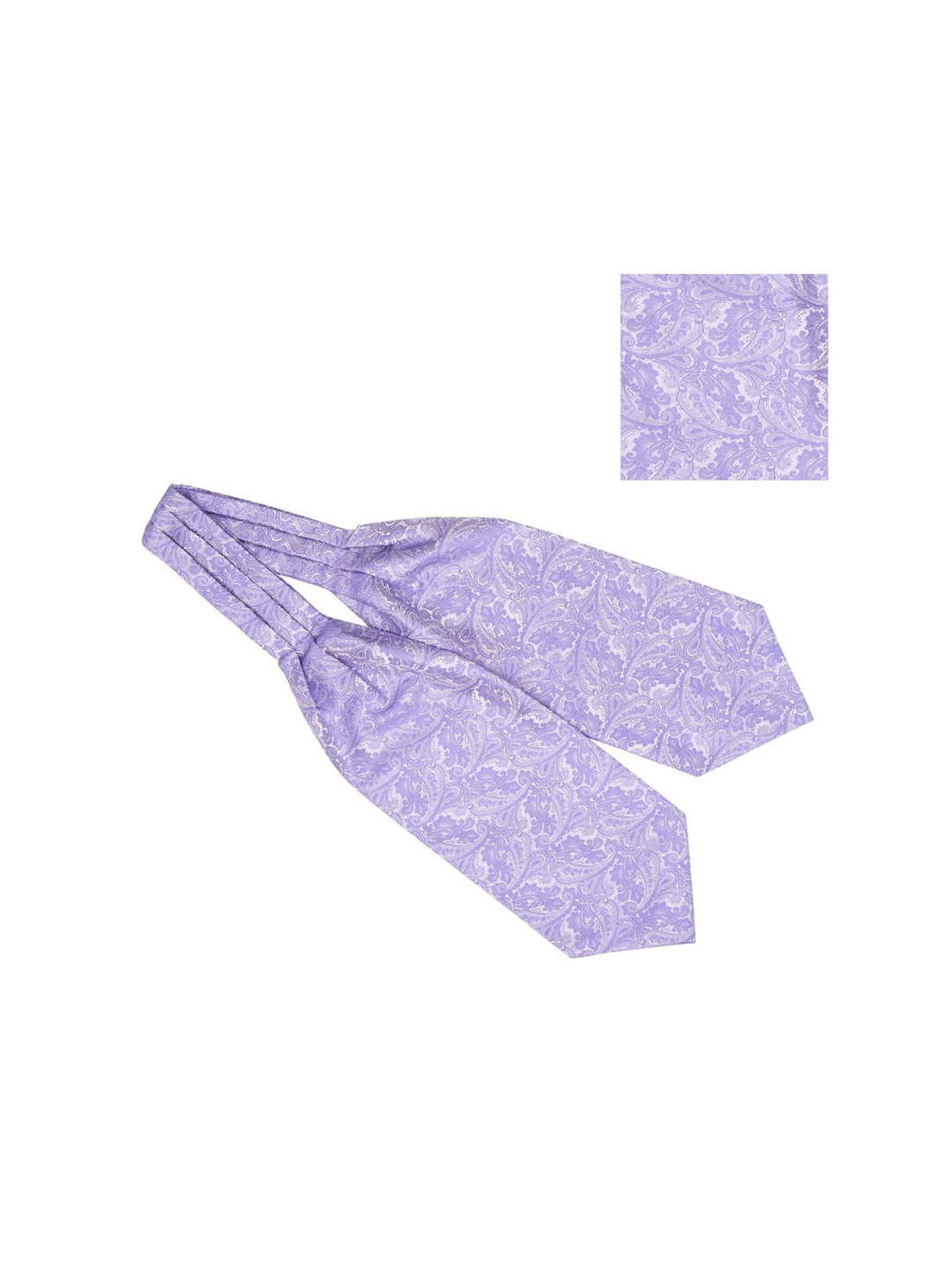 

The Tie Hub Paisley Printed Cravat And Pocket Square Combo, Purple