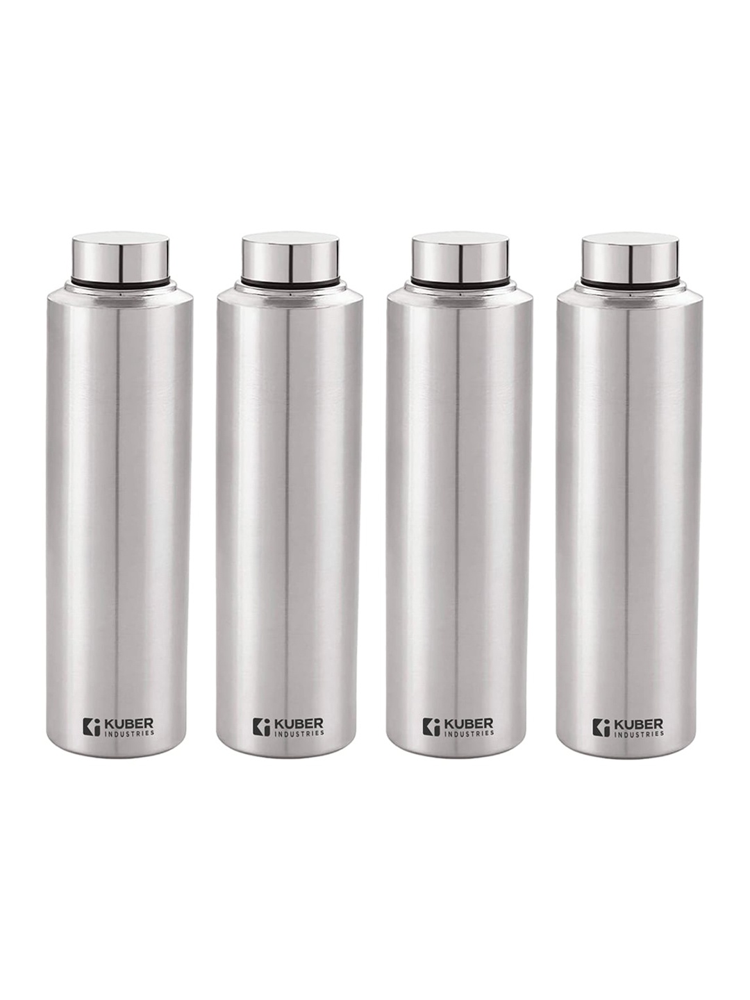 

Kuber Industries Set Of 4 Silver-Toned Stainless Steel Water Bottle