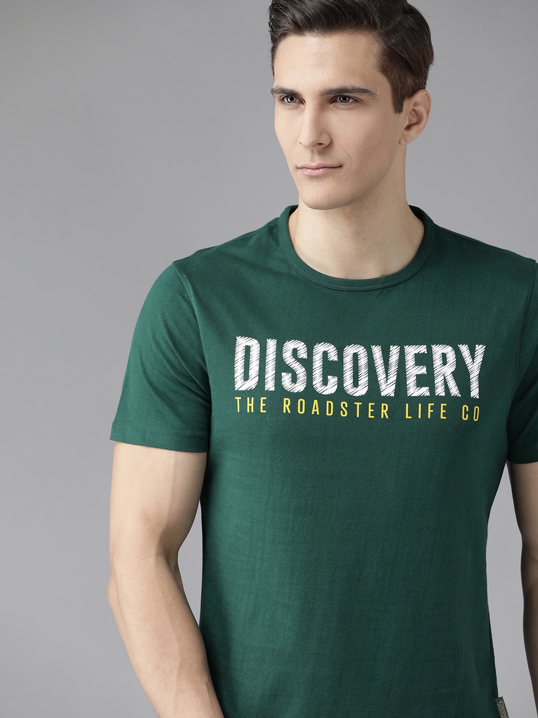 

Roadster X Discovery Adventures Mens Dark Green Graphic T-shirt with Healthguard