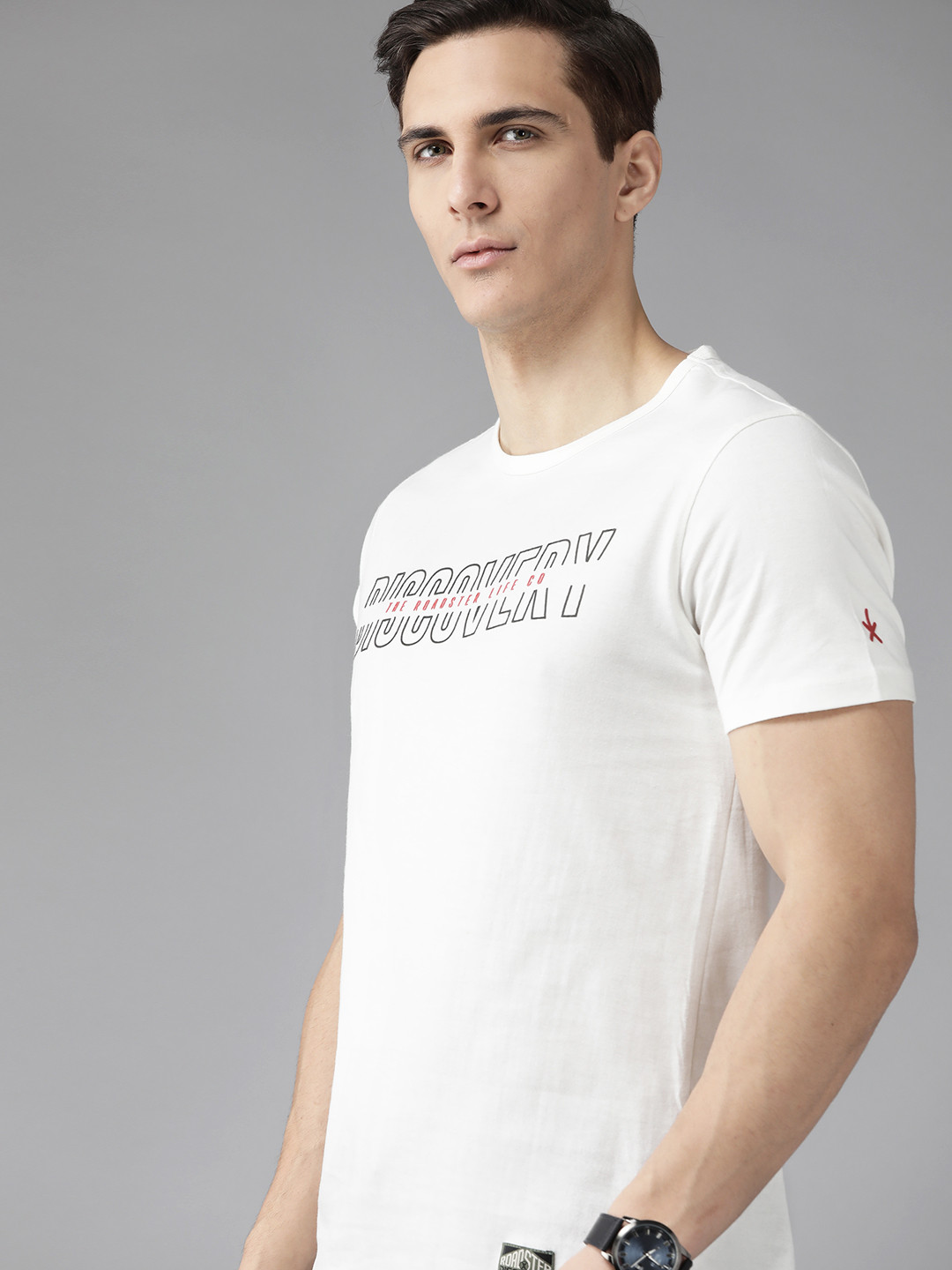 

Roadster X Discovery Adventures Mens White Graphic T-shirt with Healthguard Finish