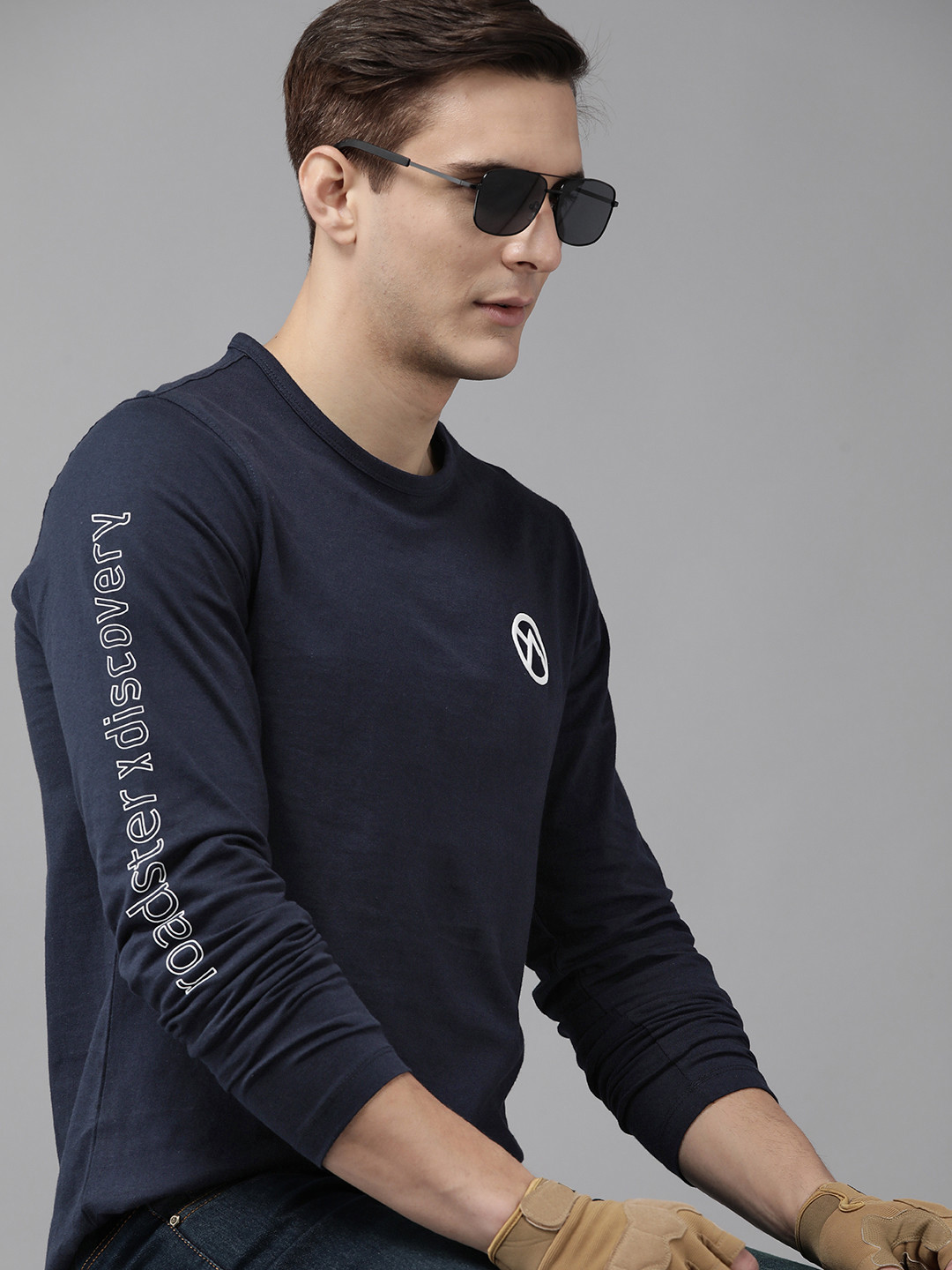 

Roadster x Discovery Adventures Men Navy Blue Pure Cotton Healthguard Finish T-shirt