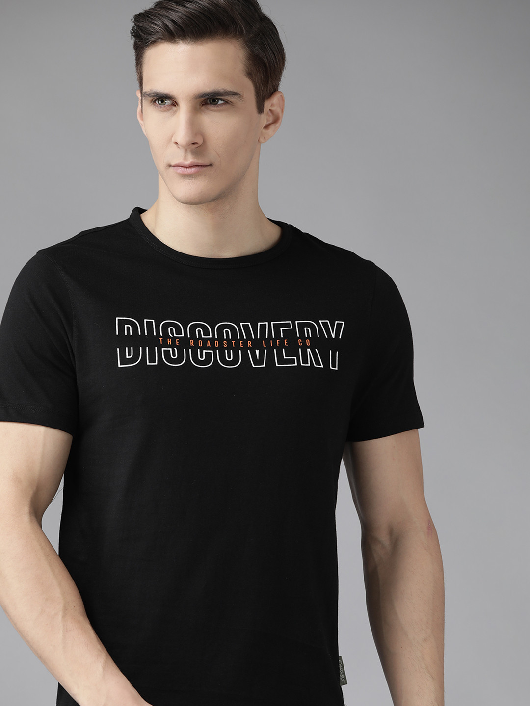 

Roadster X Discovery Adventures Mens Black Graphic T-shirt with Healthguard