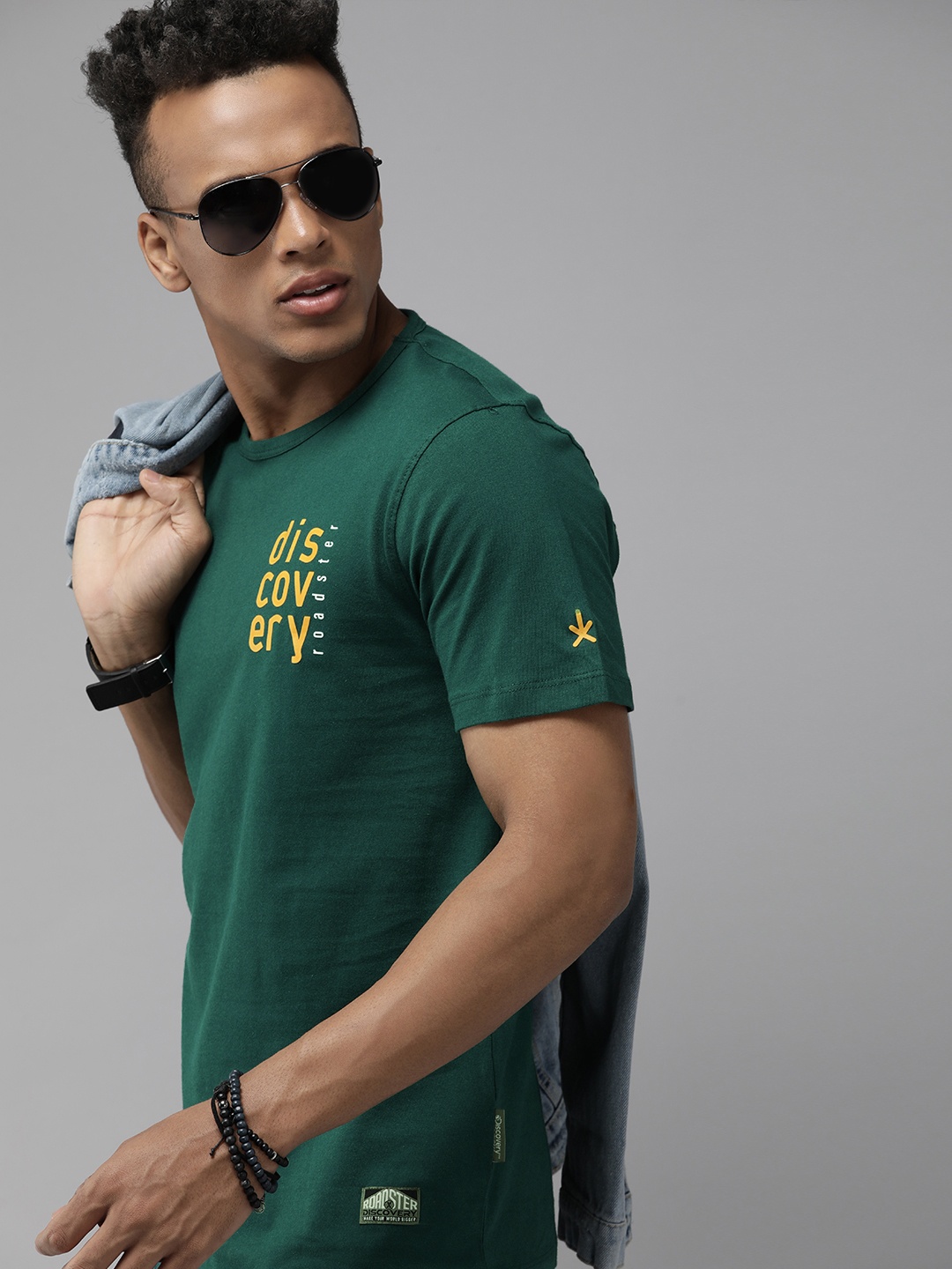 

Roadster x Discovery Adventures Mens Green Graphic T-shirt With Healthguard finish