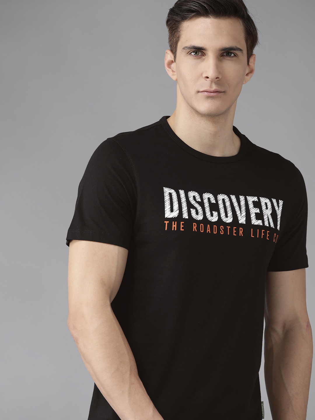 

Roadster x Discovery Adventures Mens Black Graphic T-shirt with Healthguard finish