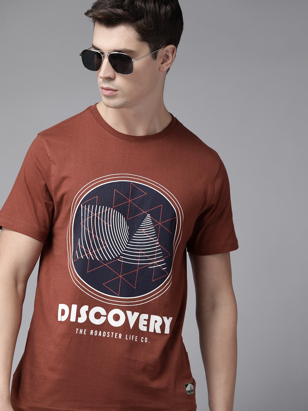 

Roadster x Discovery Adventures Mens Rust Red Graphic T-shirt w/ Healthguard finish