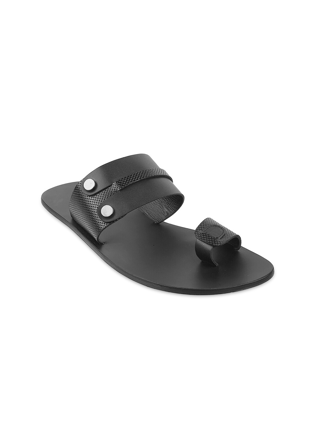 

Metro Men Black Leather Comfort Sandals