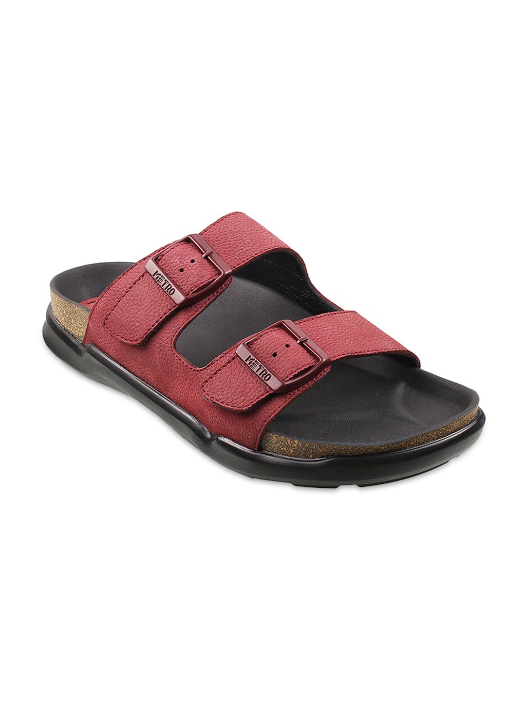 

Metro Men Maroon Suede Comfort Sandals