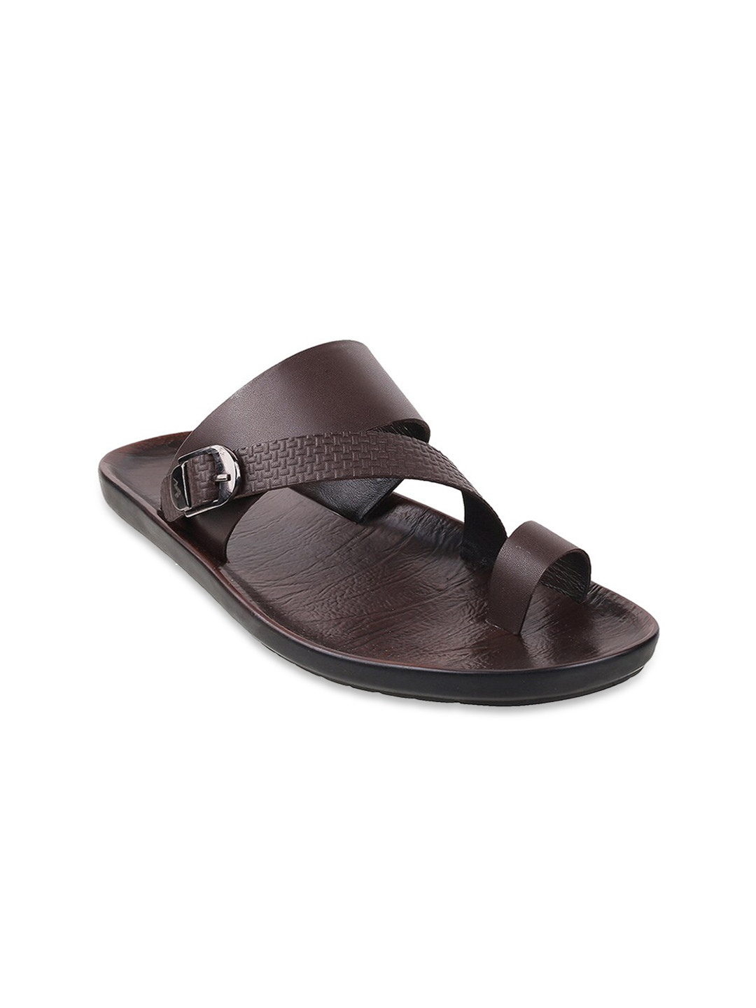 

Metro Men Brown Leather Comfort Sandals