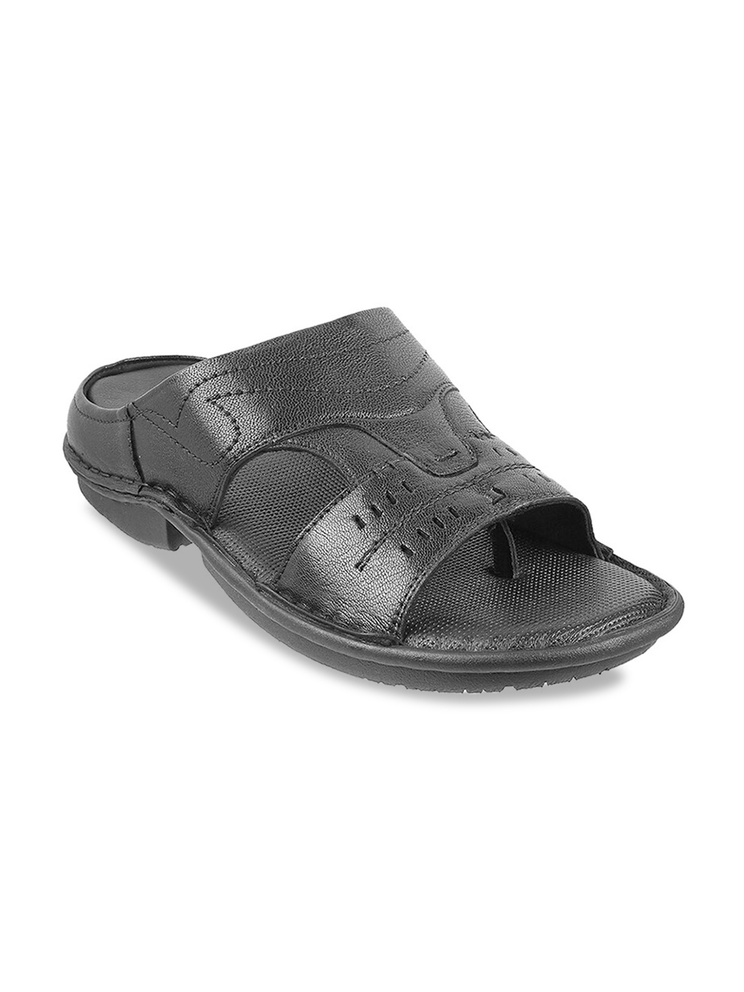 

Metro Men Black Leather Comfort Sandals