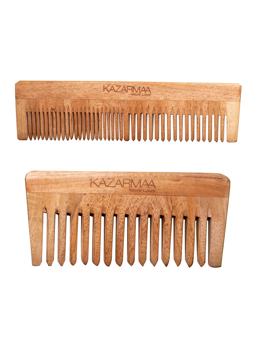 

KAZARMAA Set of 2 Natural neem wood comb, Brown