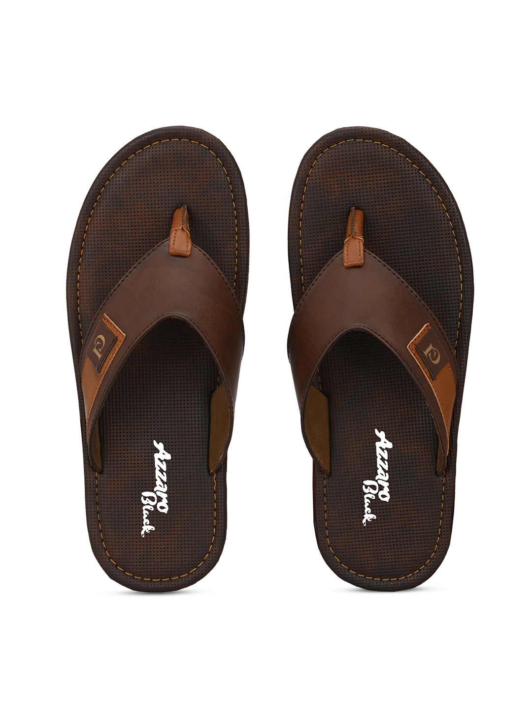 

Azzaro Black Men Brown Thong Flip-Flops