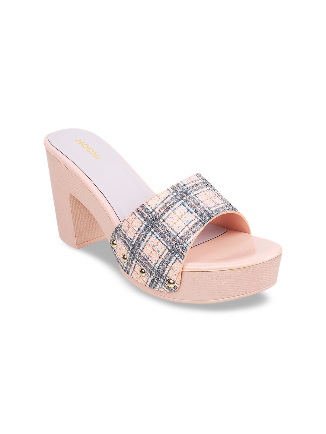 

Mochi Pink Printed Platform Mules with Buckles