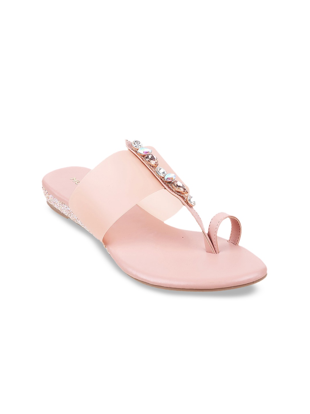 

Mochi Women Peach-Coloured One Toe Flats