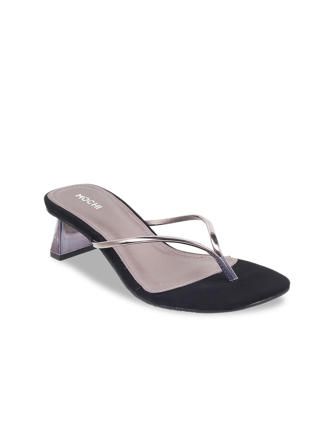 

Mochi Grey Embellished Block Sandals