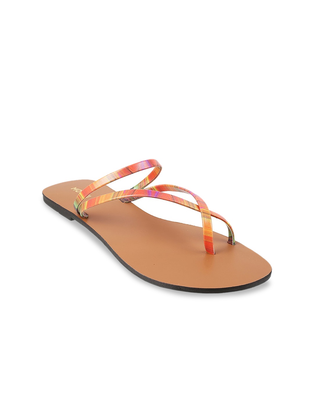 

Mochi Women Orange One Toe Flats