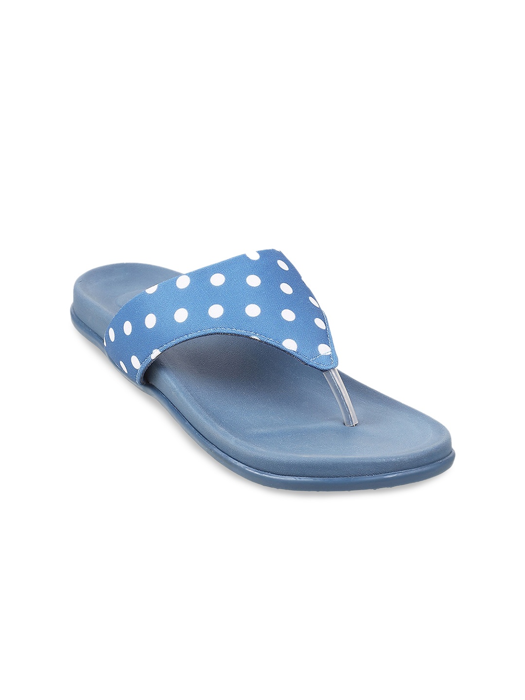 

Mochi Women Blue Printed Open Toe Flats