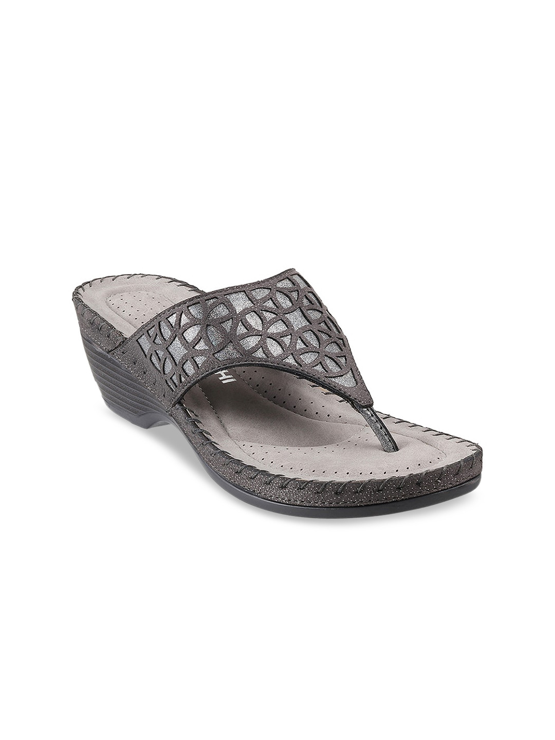 

Mochi Grey Wedge Sandals