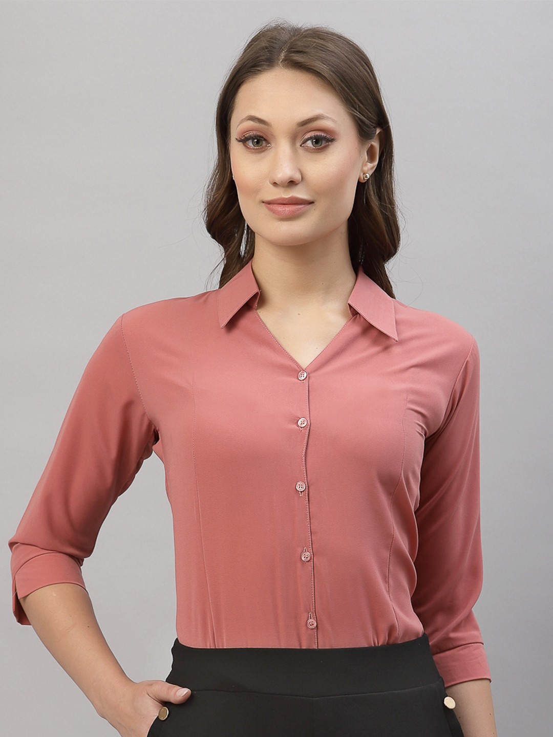 

Selvia Pink Shirt Style Top
