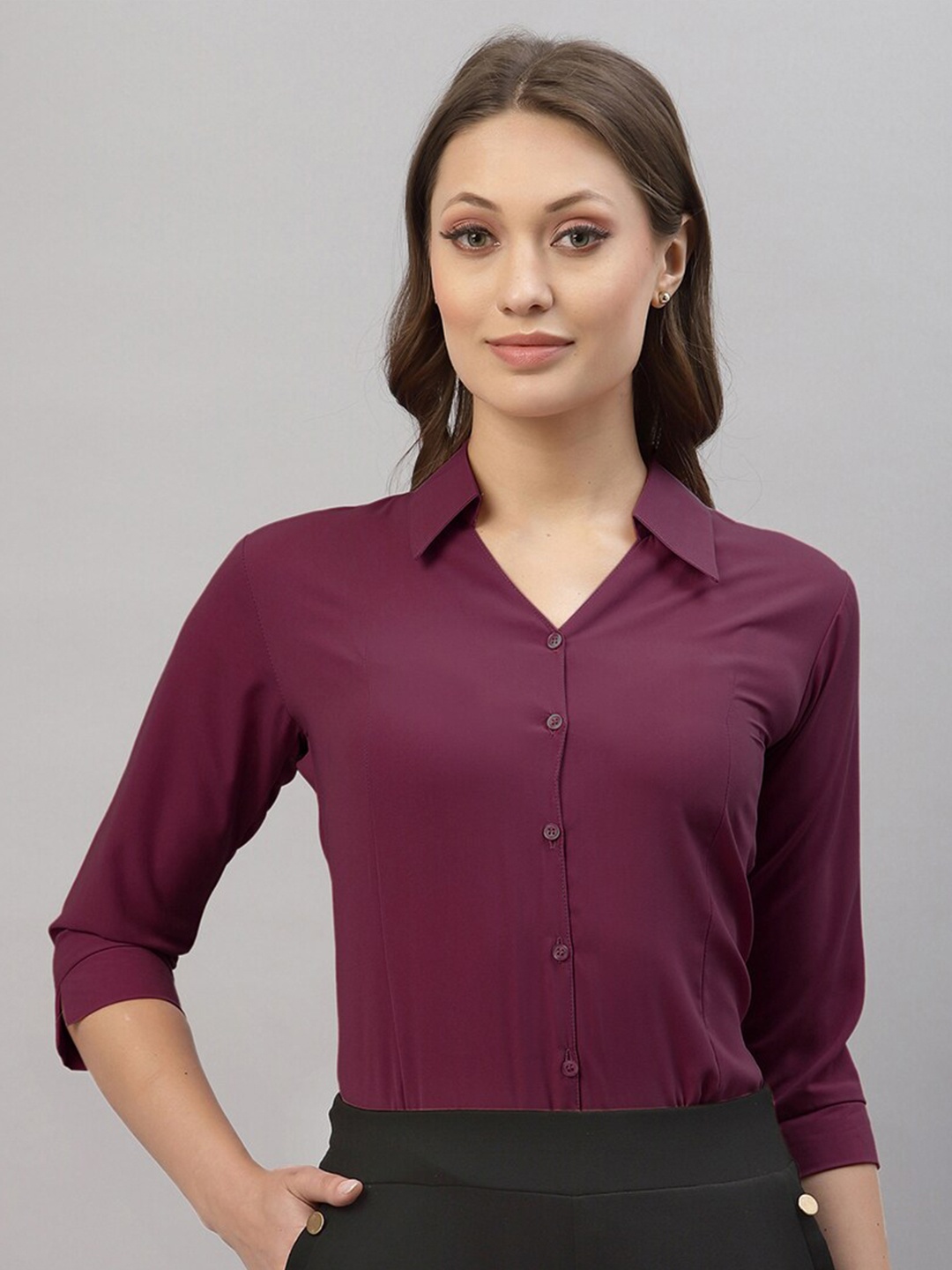 

Selvia Purple Shirt Style Top