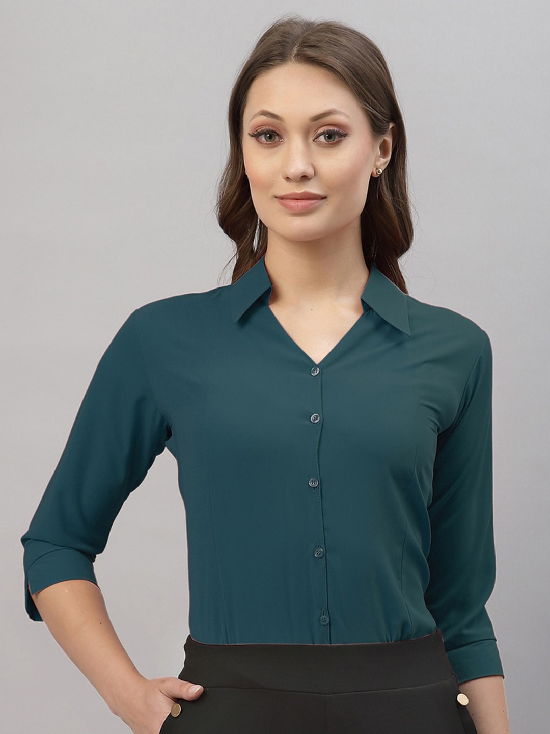 

Selvia Green Shirt Style Top
